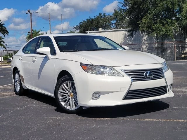 2015 Lexus ES 350 4dr Sdn, White, front three-quarter view